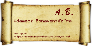 Adamecz Bonaventúra névjegykártya